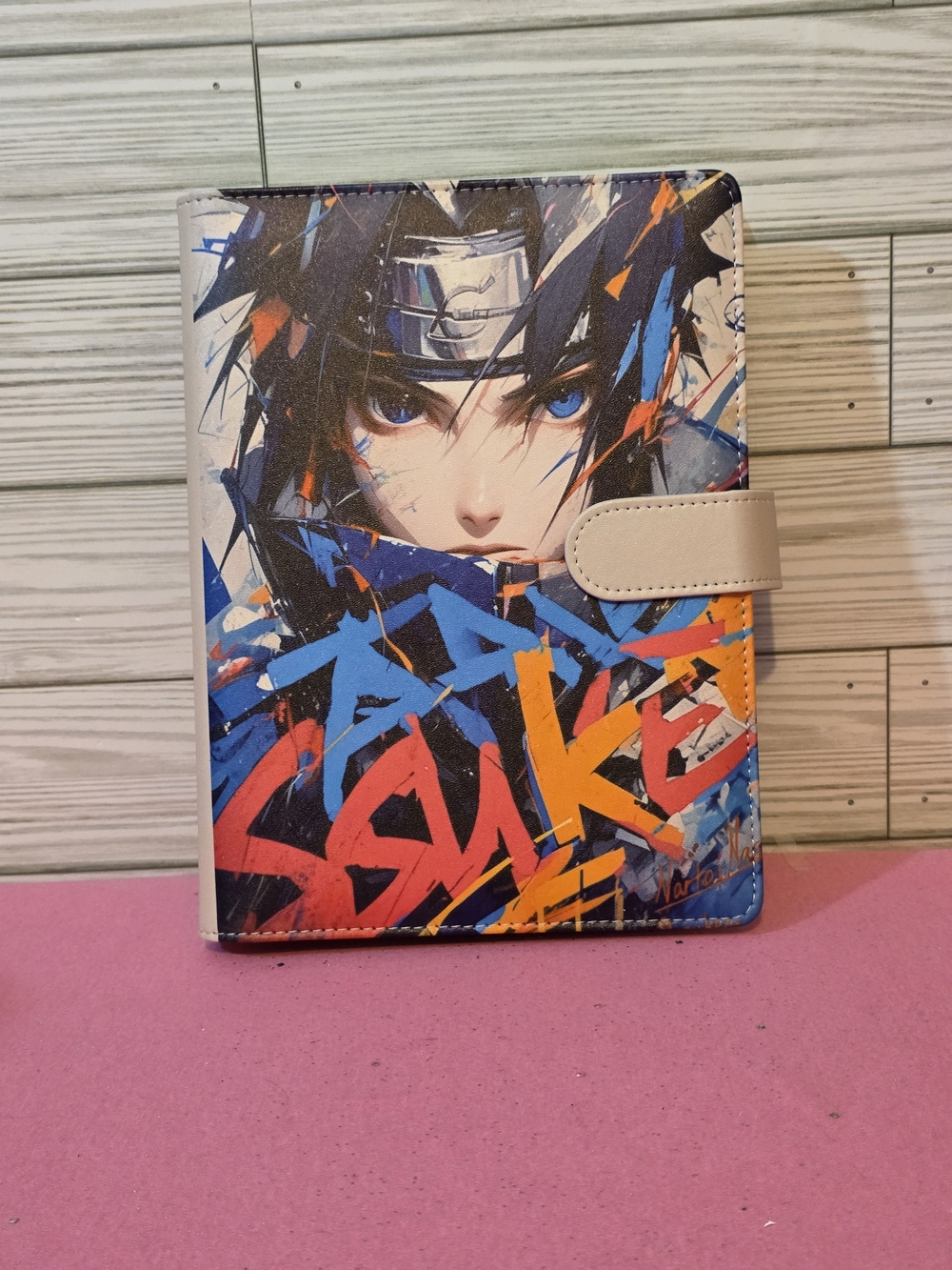 Naruto Anime Sasuke Uchiha A5 Binder w Magnetic Closure *Includes Anime Paper